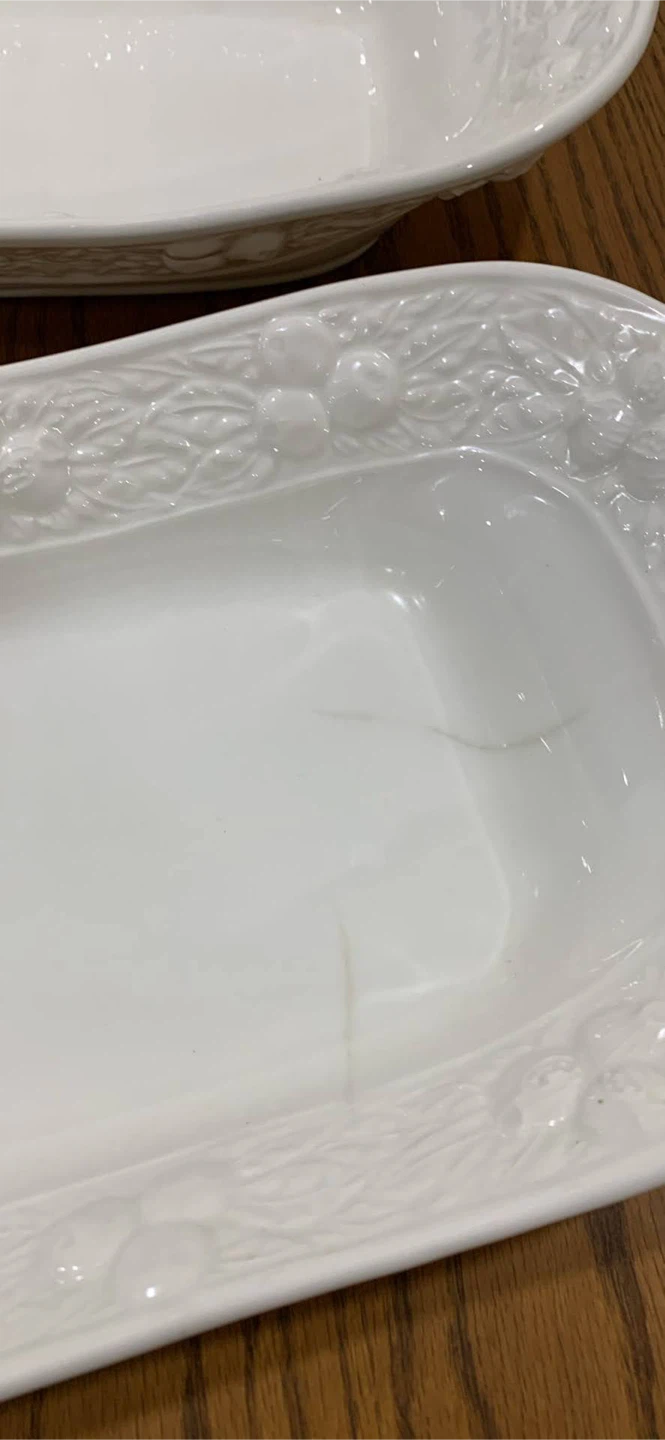 CWC Embossed white Oblong dish Italy -2 - photo 4