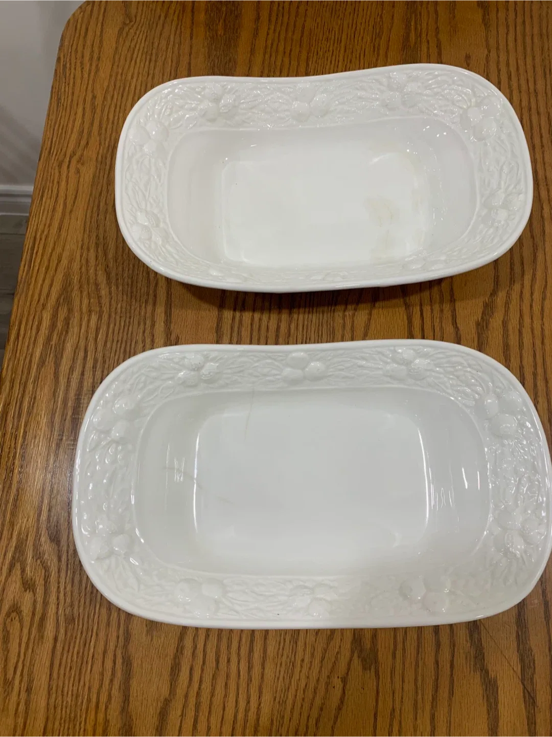 CWC Embossed white Oblong dish Italy -2
