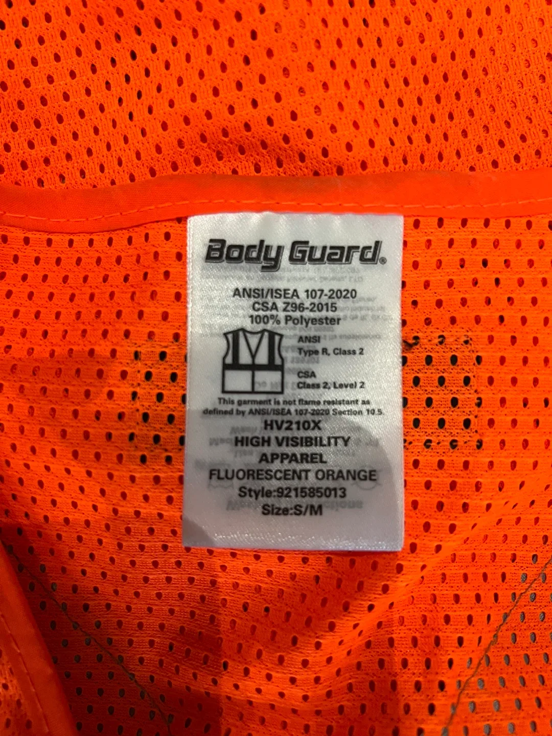 Body Guard High Visibility Safety Vest - Size S/M image indicator(4)
