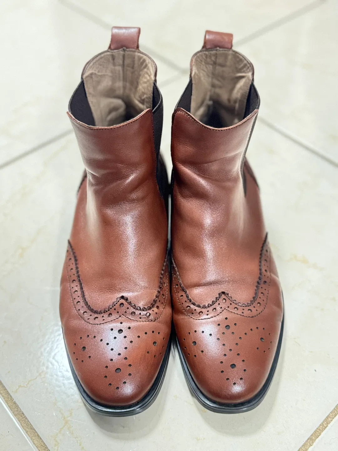 Beau Brown Leather Chelsea Boots