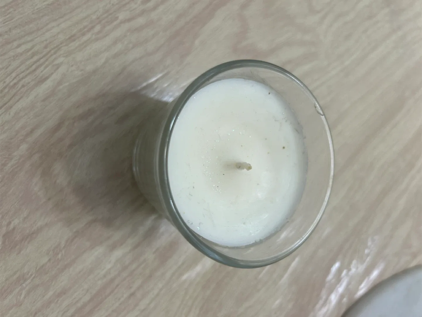 White Candle in Glass Holder