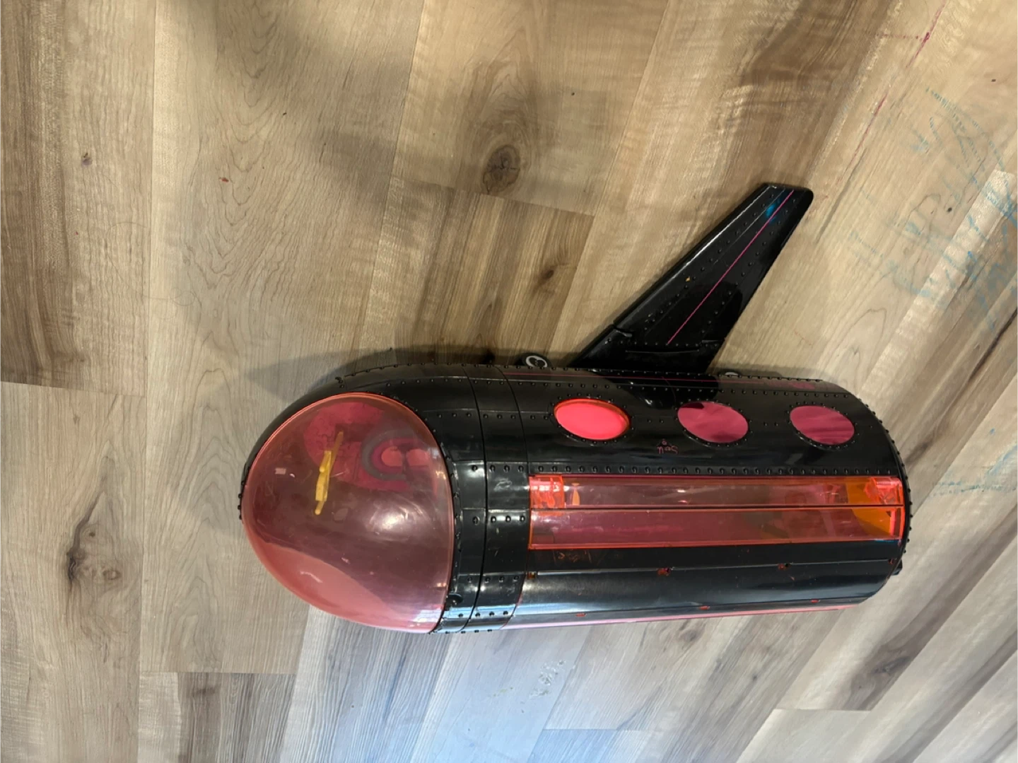 Black Retro Rocket Ship Toy