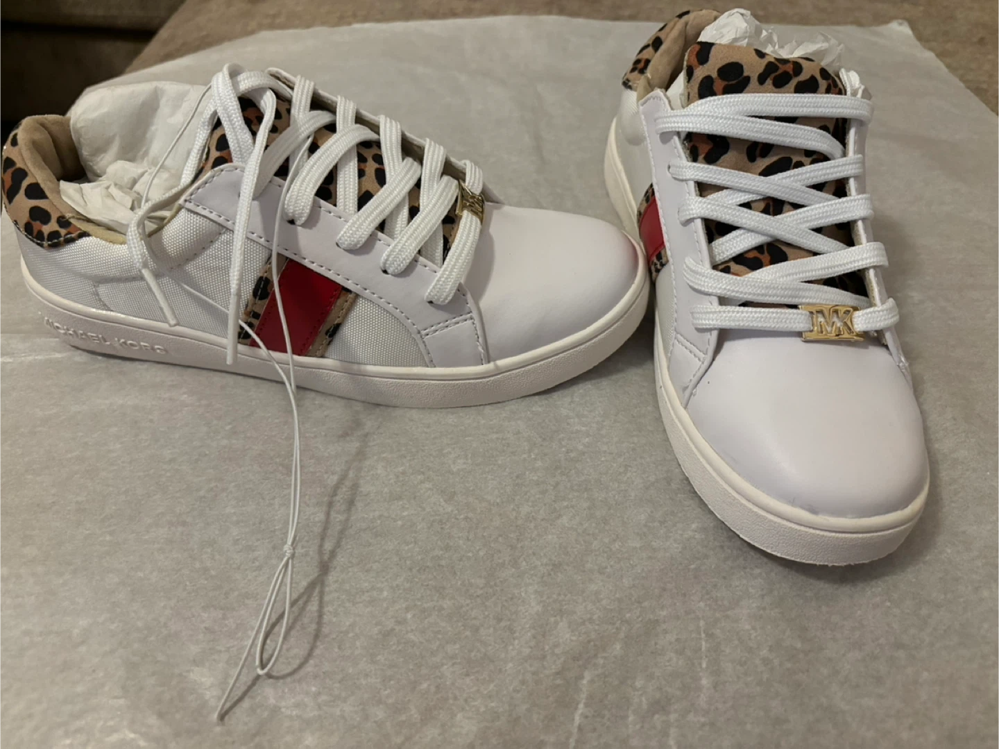 Michael Kors White & Leopard Sneakers