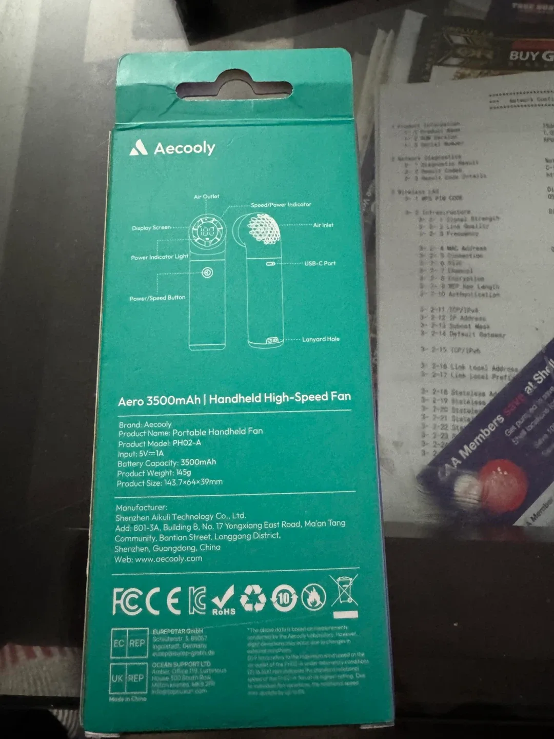 Aeecooly Handheld High-Speed Fan - Aero 3500mAh image indicator(3)