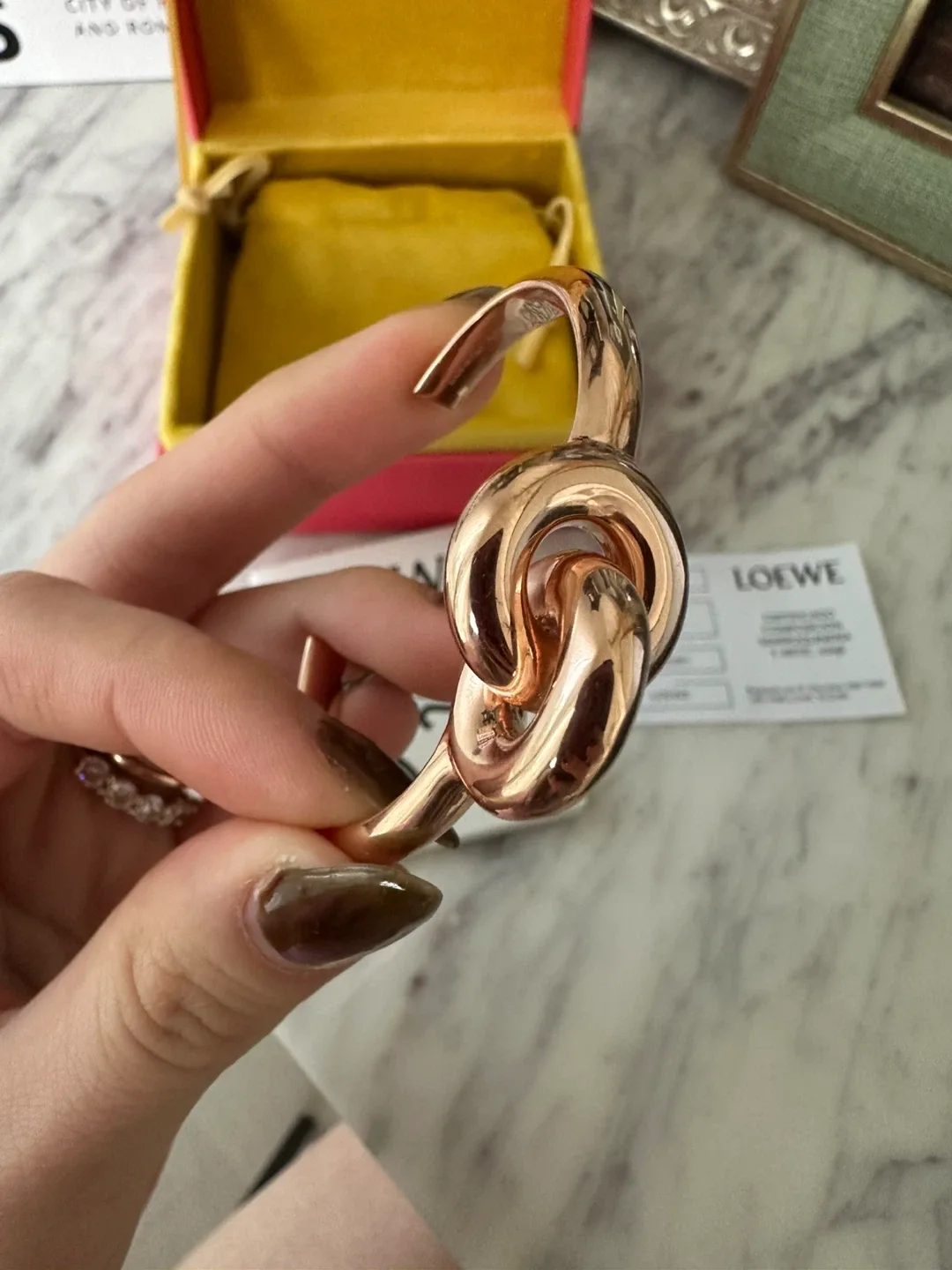 Loewe Rose Gold plated donut link cuff -Size S #cleanout image indicator(3)