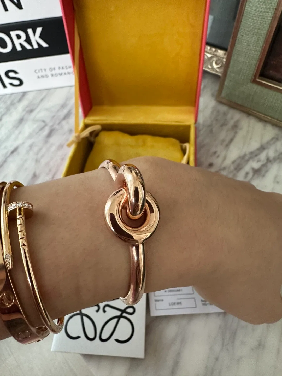Loewe Rose Gold plated donut link cuff -Size S #cleanout image indicator(7)