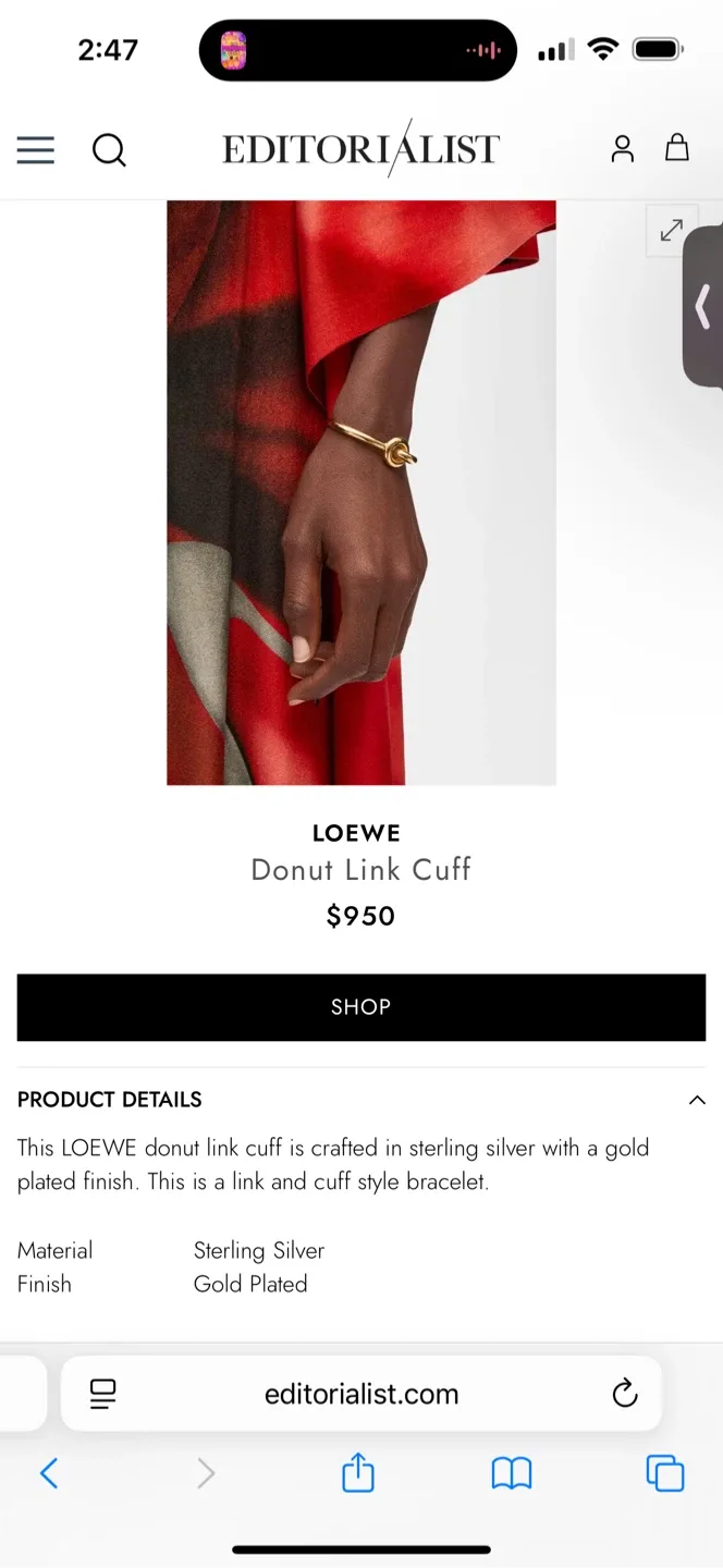 Loewe Rose Gold plated donut link cuff -Size S #cleanout image indicator(9)