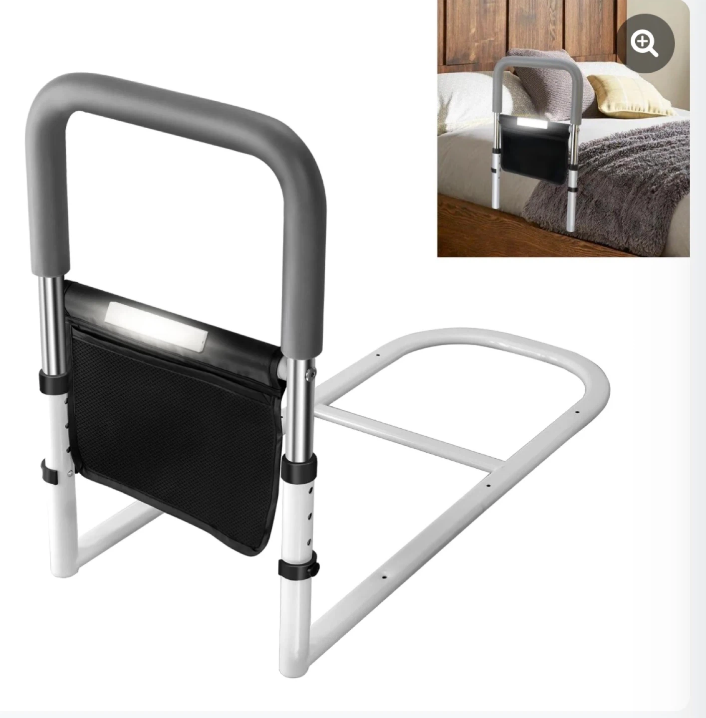 Bed Rails for Ederly Adults Safety, Adjustable Height Bed Assist