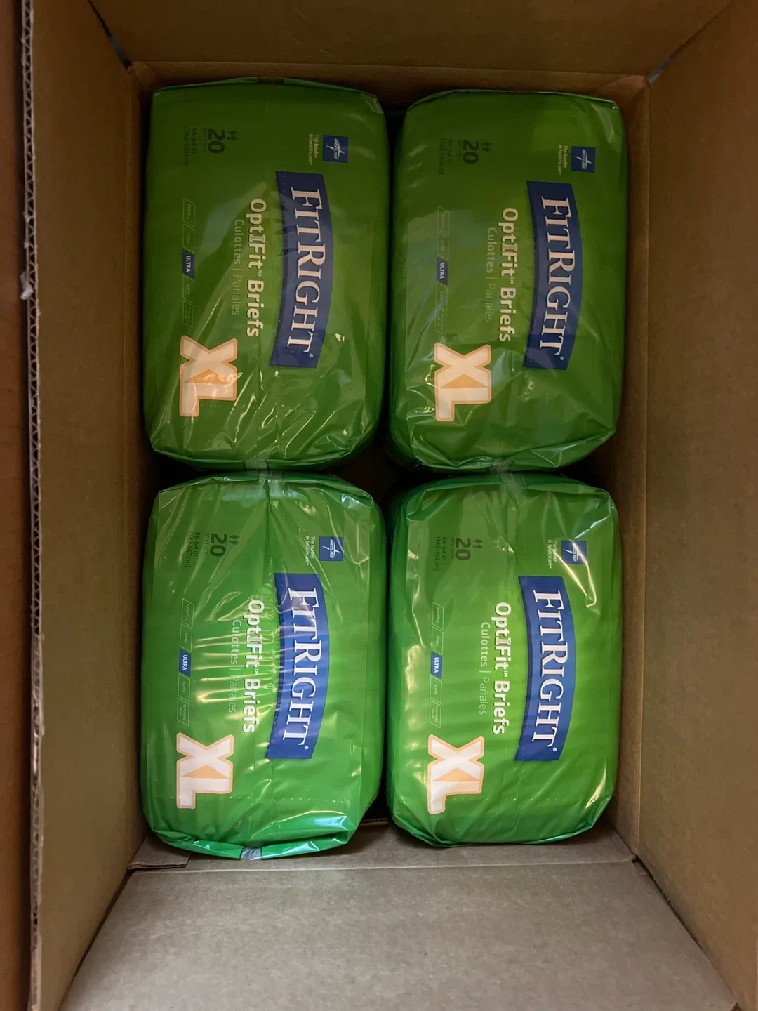 FitRight OptiFit Briefs XL, 4 Packs (20 Count)