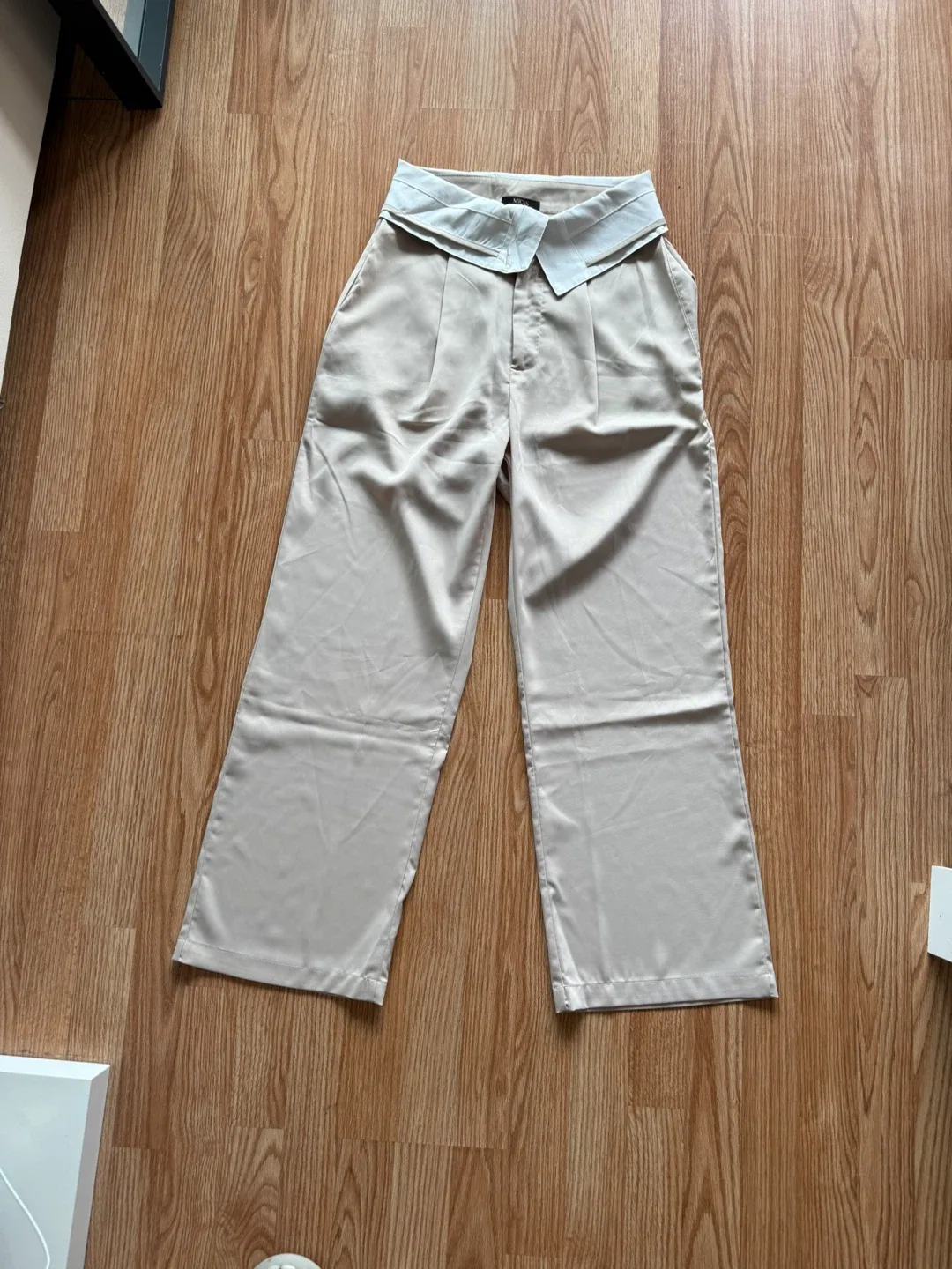 MICAS Beige Wide Leg Trousers