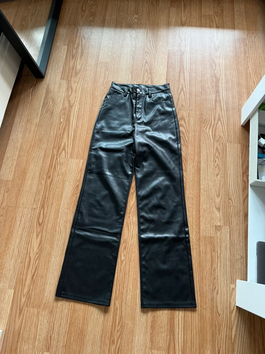 Faux Leather Pants - Black