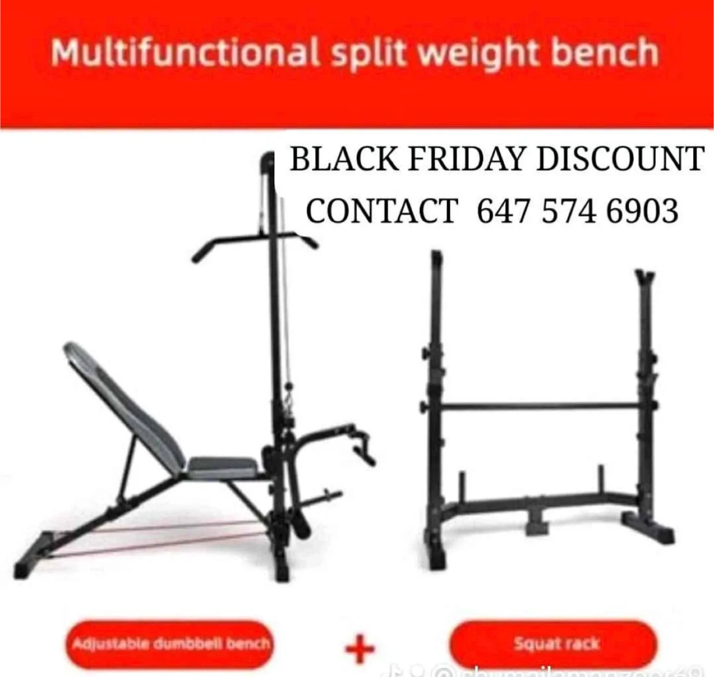 Multifunctional Split Weight Bench Gym Workout Machine