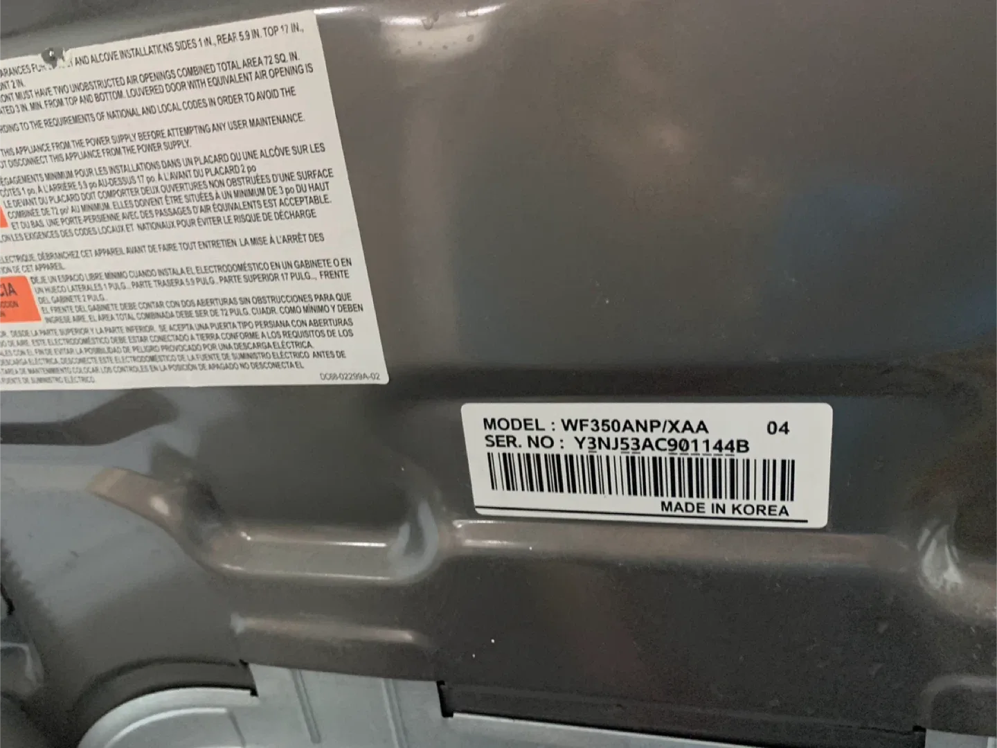 Control board for Samsung washing machine model WF350ANP/XAA image indicator(6)