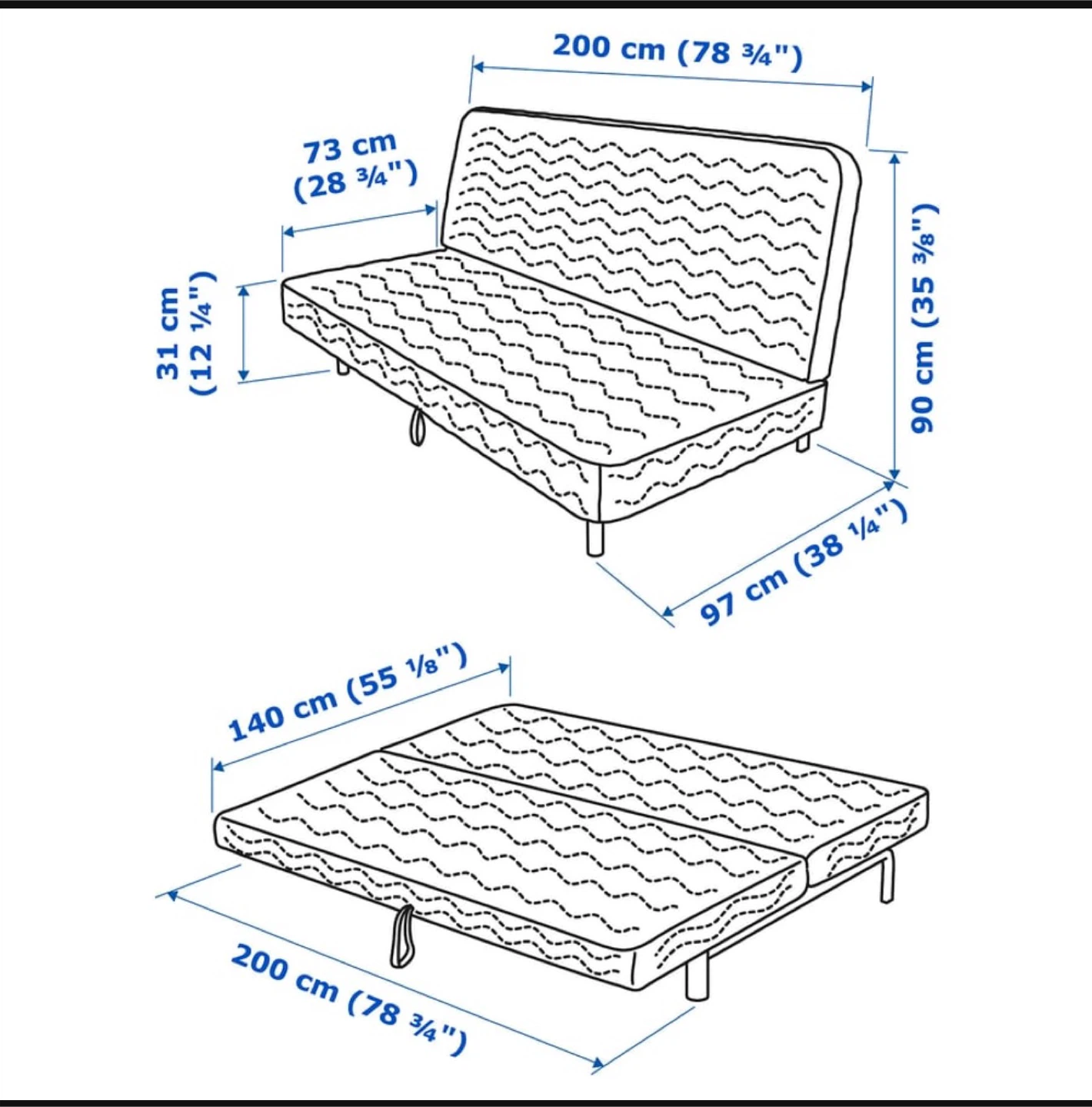IKEA Nyhamn Futon Sofa Bed - Grey - photo 3