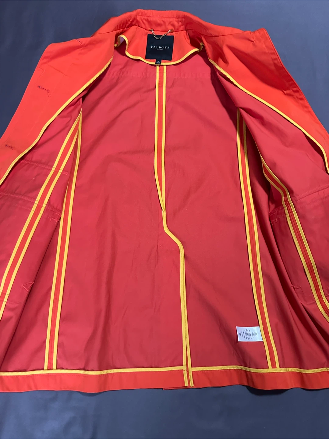 Talbots Petites Orange Raincoat Size 8P - photo 4