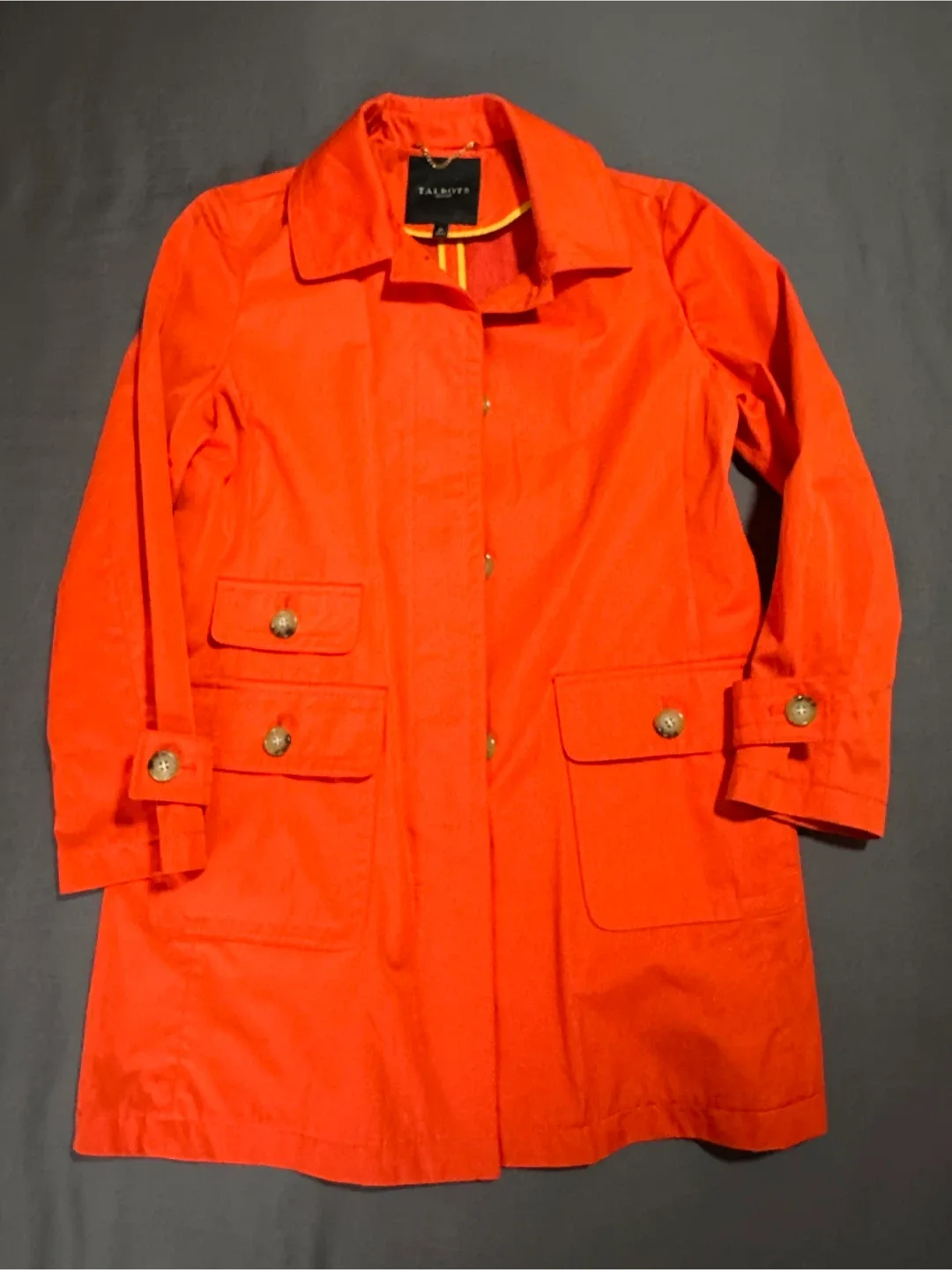 Talbots Petites Orange Raincoat Size 8P