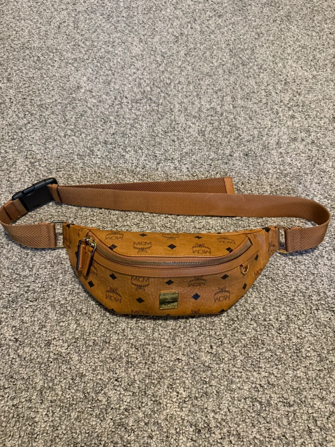MCM Belt Bag in Cognac Leather