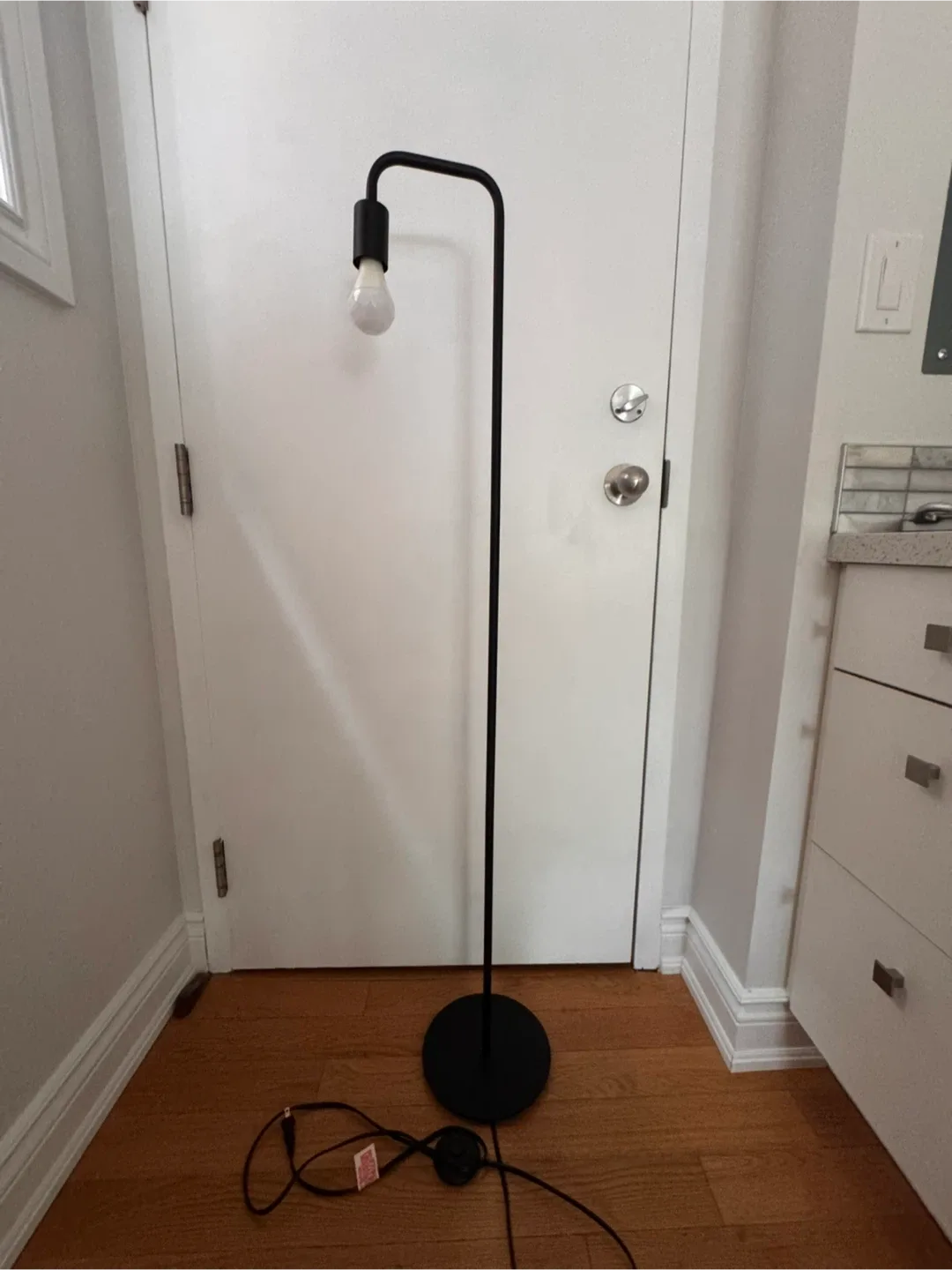 Black Floor Lamp with Nanoleaf Bulb