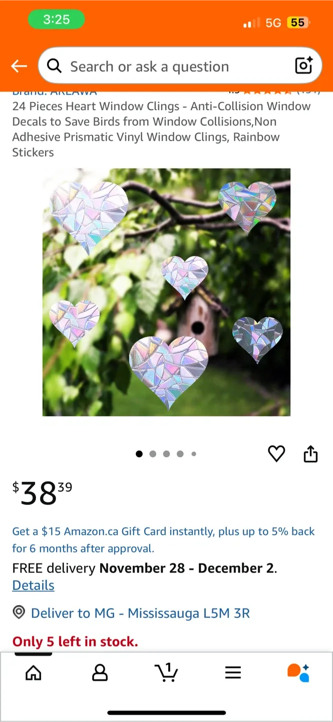 Heart Window Clings - Anti-Collision Decals