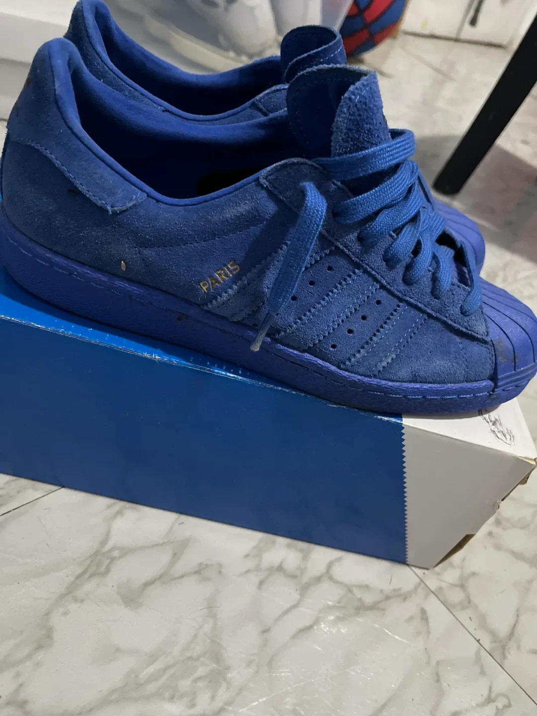 Adidas Superstar Paris Blue Suede Shoes image indicator(2)