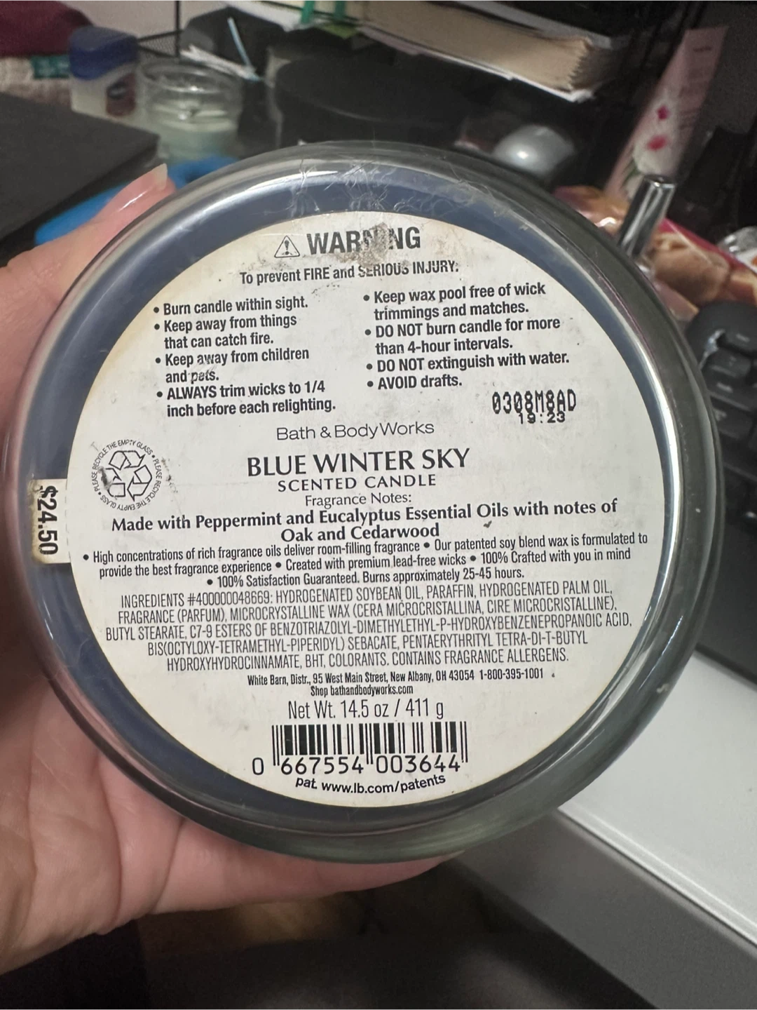 Bath & Body Works Blue Winter Sky Candle - photo 2