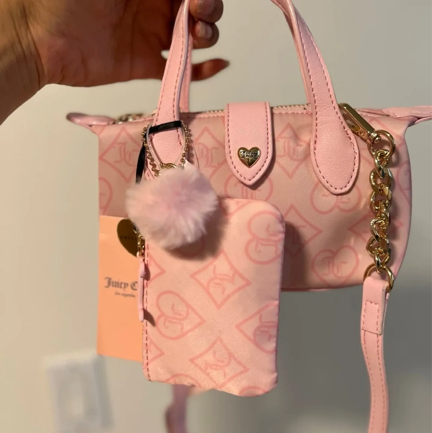Juicy Couture Pink Mini Tote Crossbody Bag