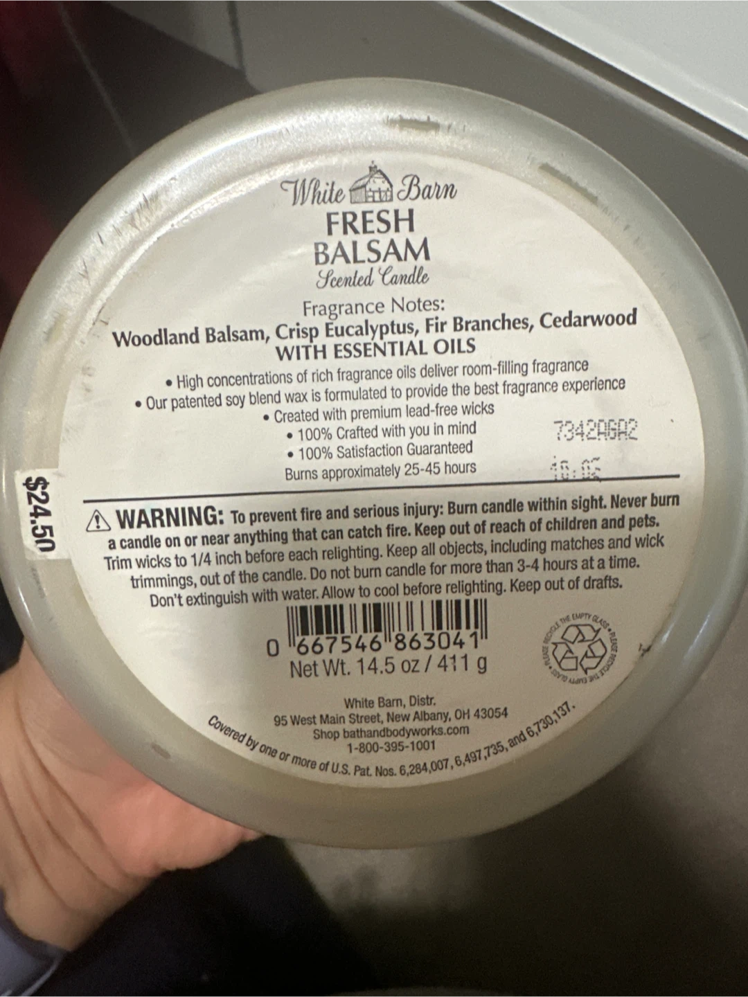 White Barn Fresh Balsam Scented Candle - photo 2