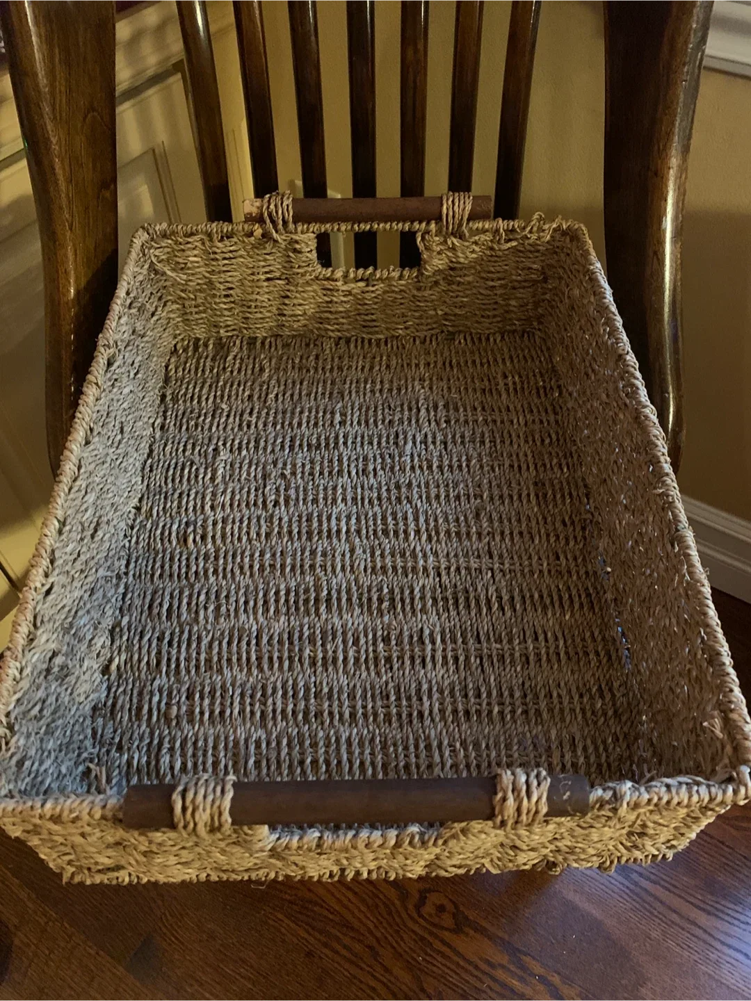 Woven Storage Basket with Handles image indicator(4)