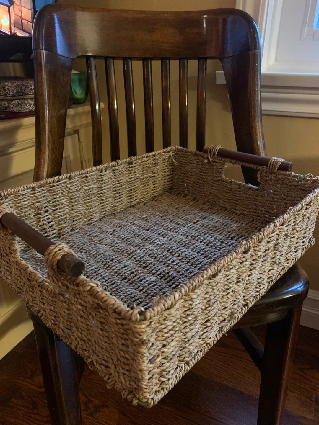 Woven Storage Basket with Handles image indicator(6)