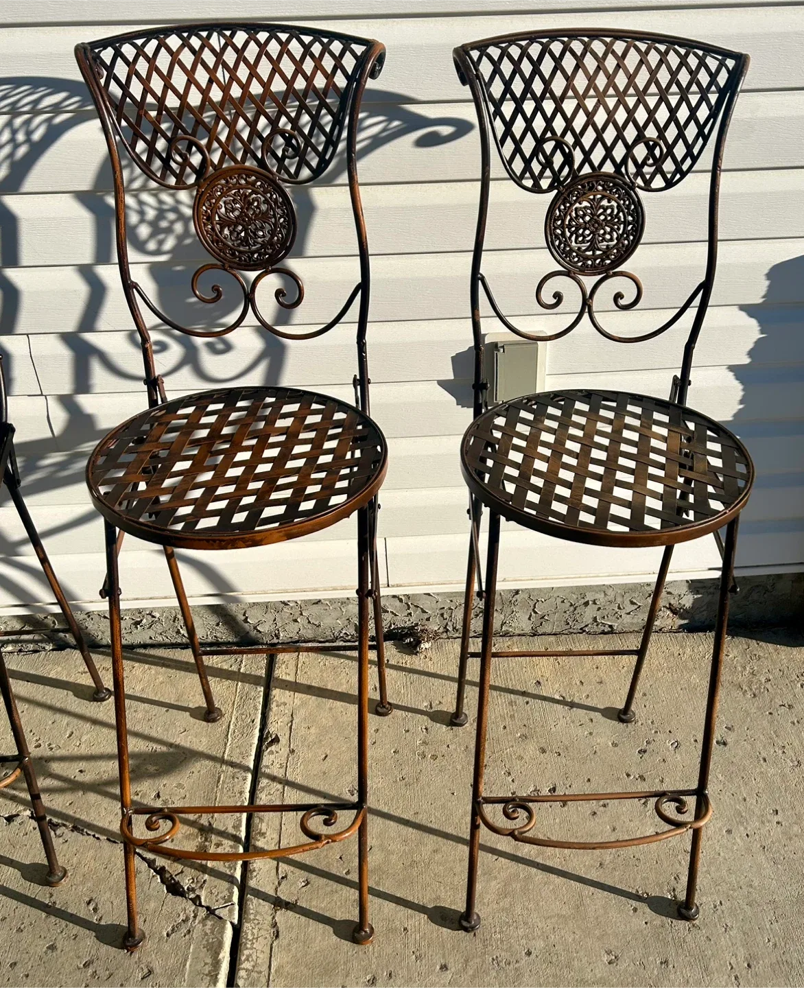 Wrought Foldable Iron Bar Stool Set of 3