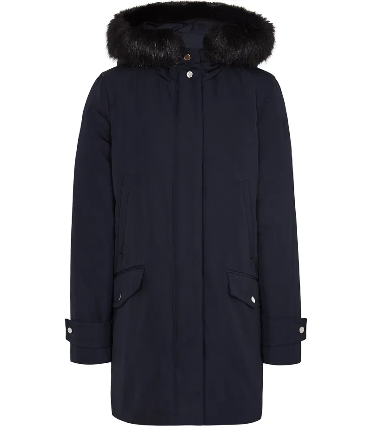 Reiss Rosy Parka with faux fur trim - Navy Blue - photo 5