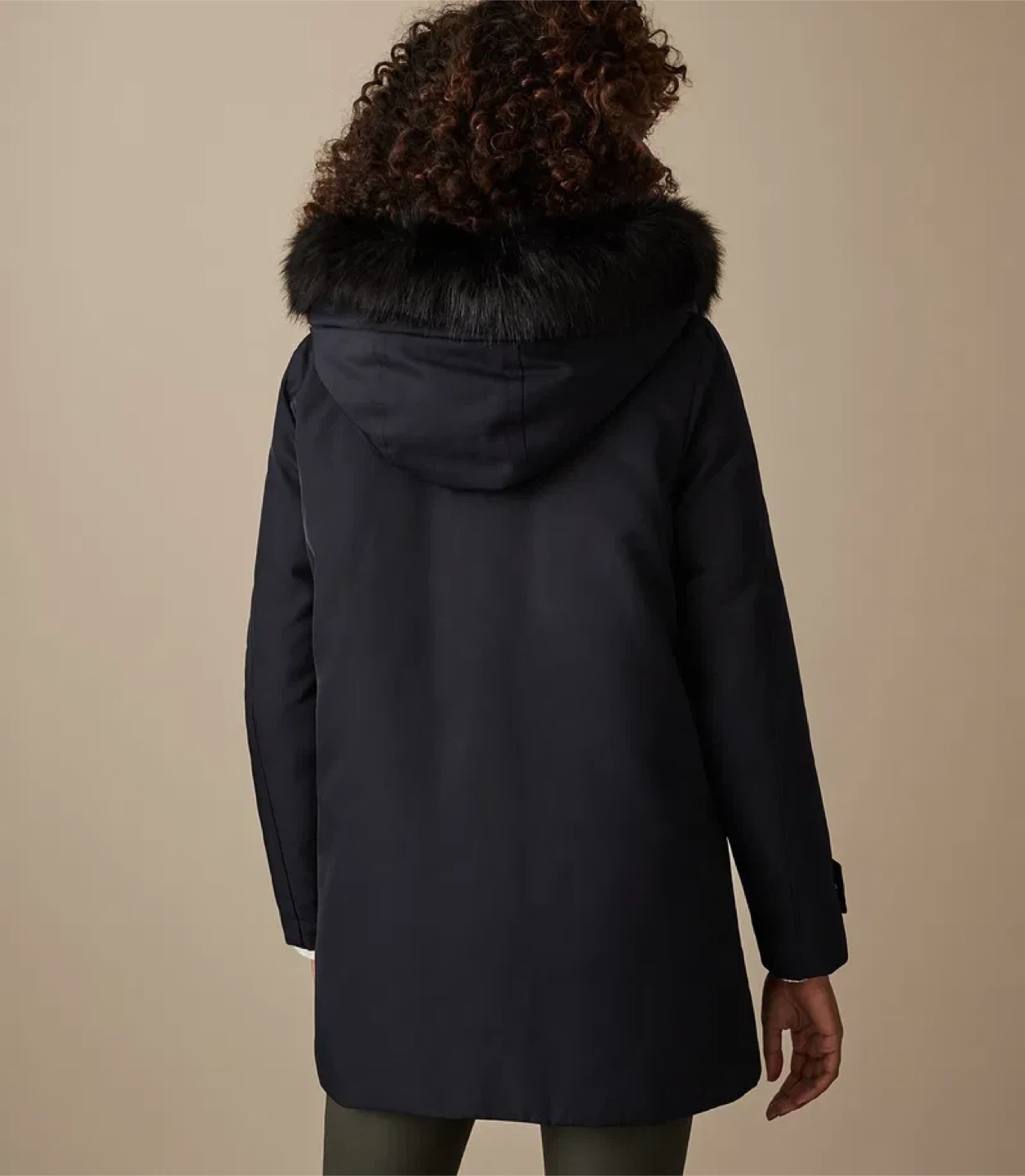 Reiss Rosy Parka with faux fur trim - Navy Blue - photo 2