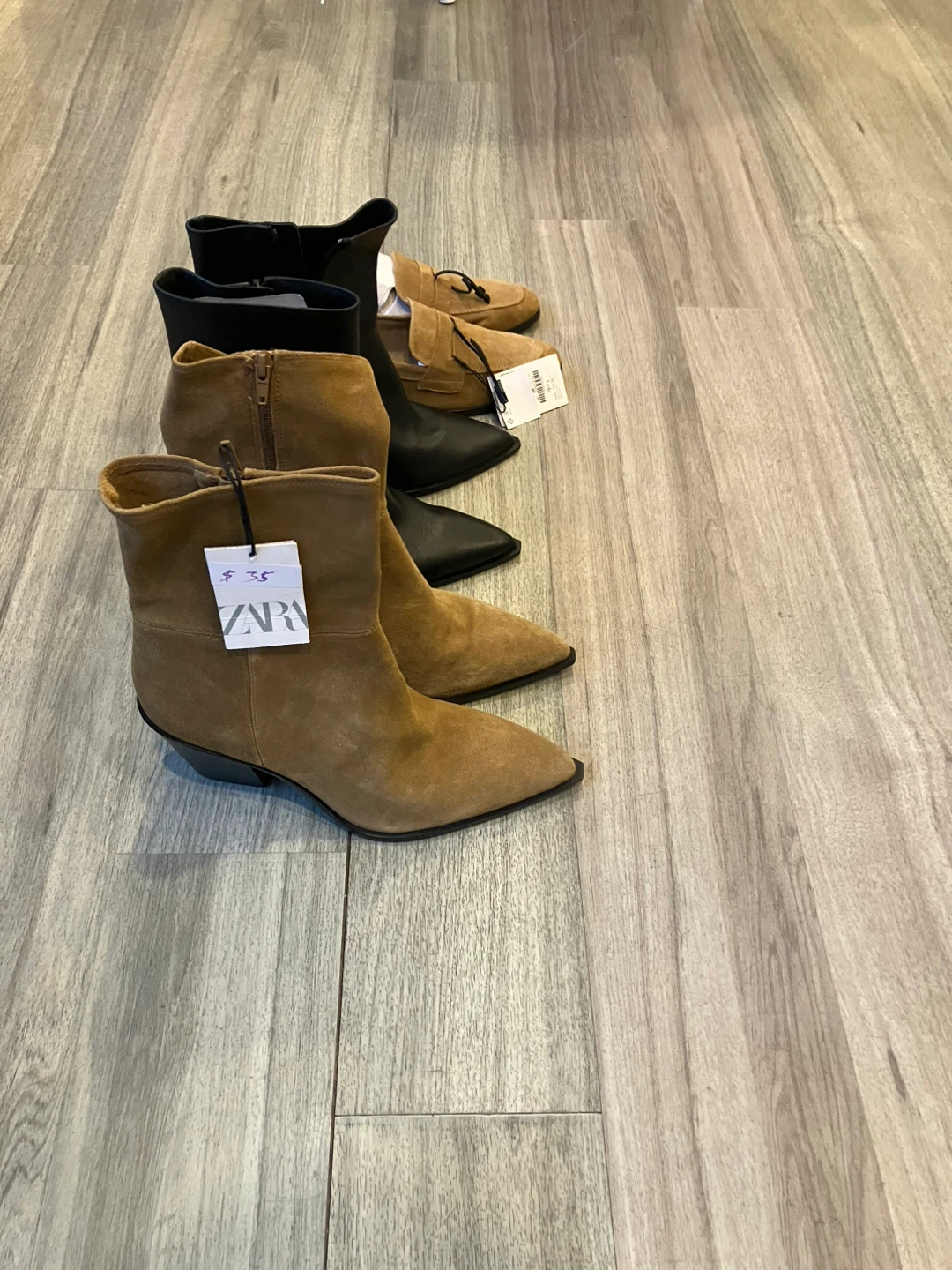 Ladies Zara Leather Ankle Boots and lofer - photo 2