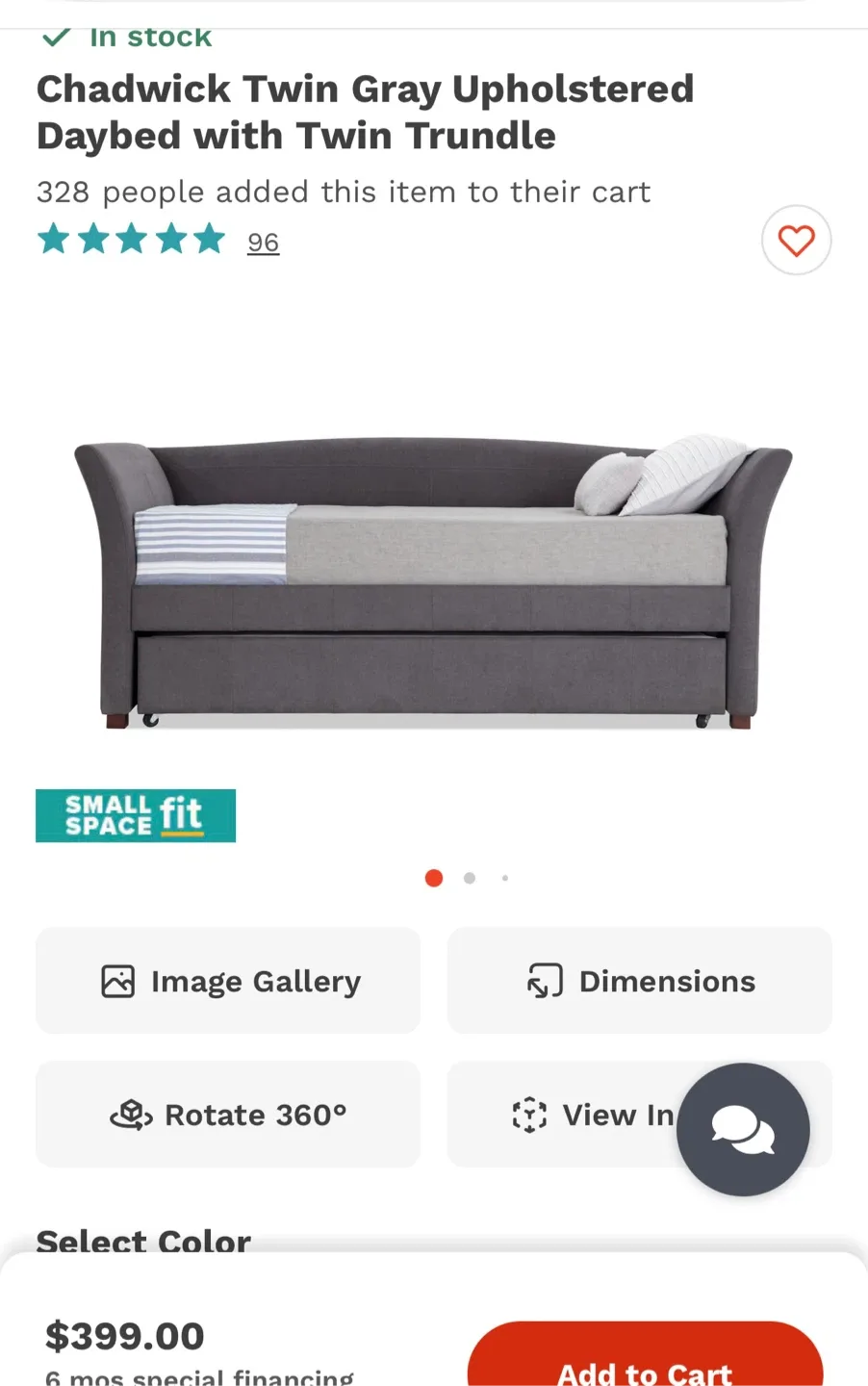 Chadwick Twin Gray Upholstered Daybed with Twin Trundle image indicator(3)