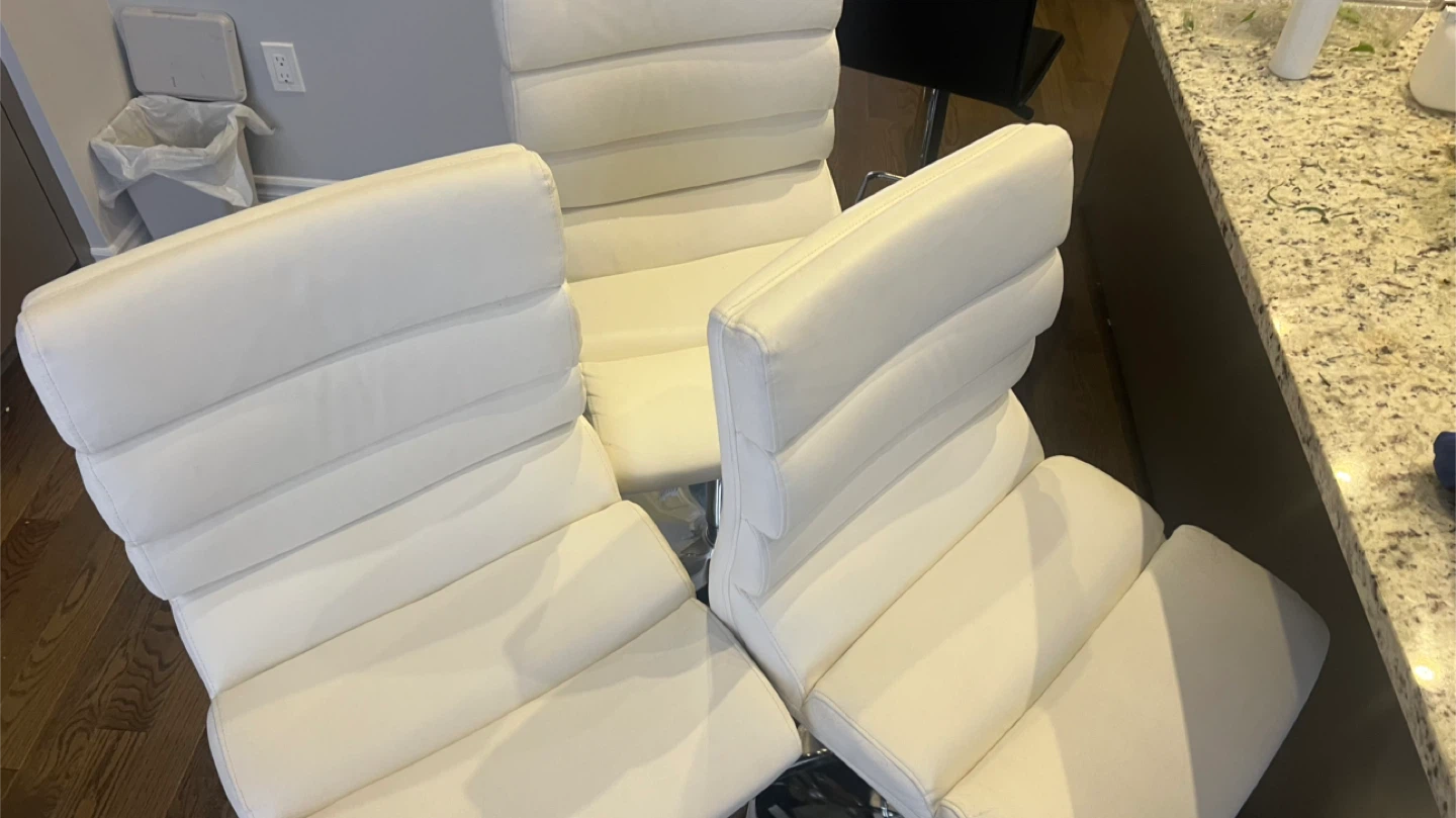 Modern White Swivel Bar Stools