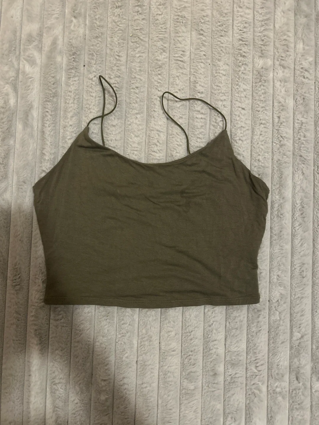 Olive Green Crop Top
