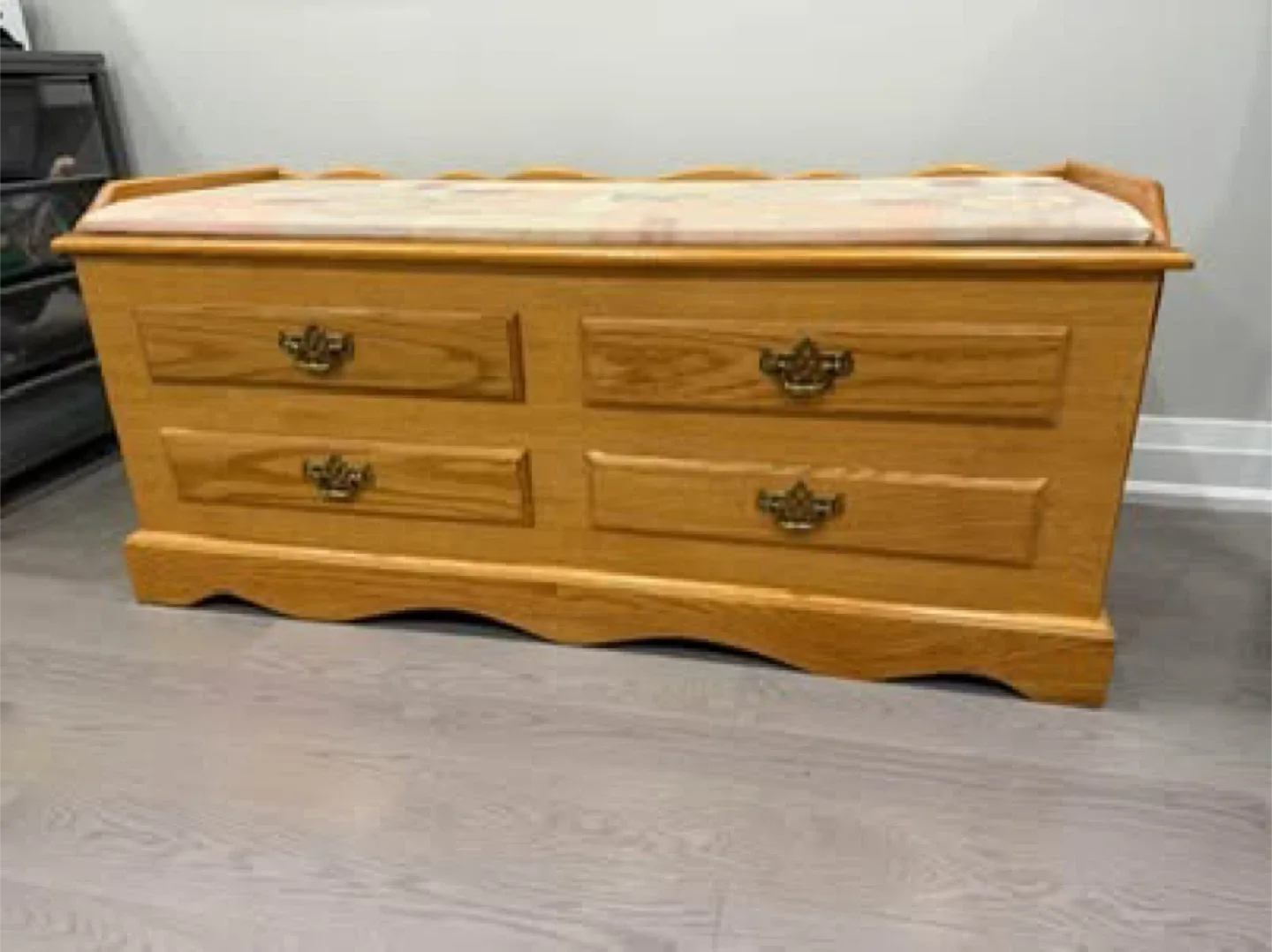 Wooden Storage Bench with Cushion