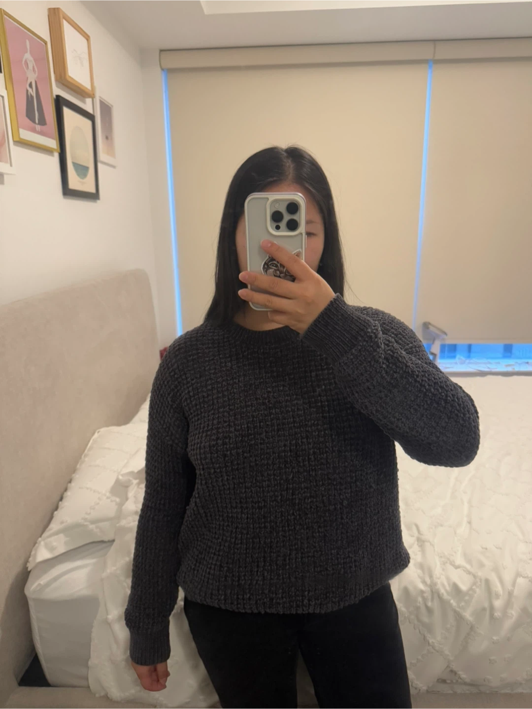 Philosophy Grey Chenille Knit Sweater - S