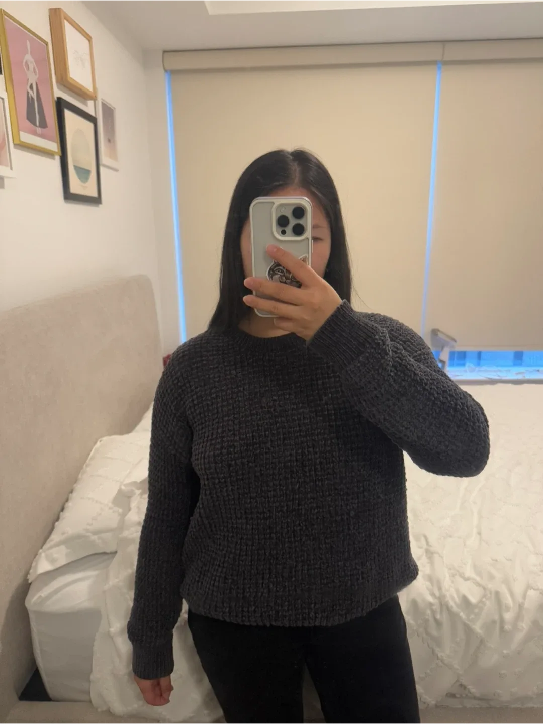 Philosophy Grey Chenille Knit Sweater - S