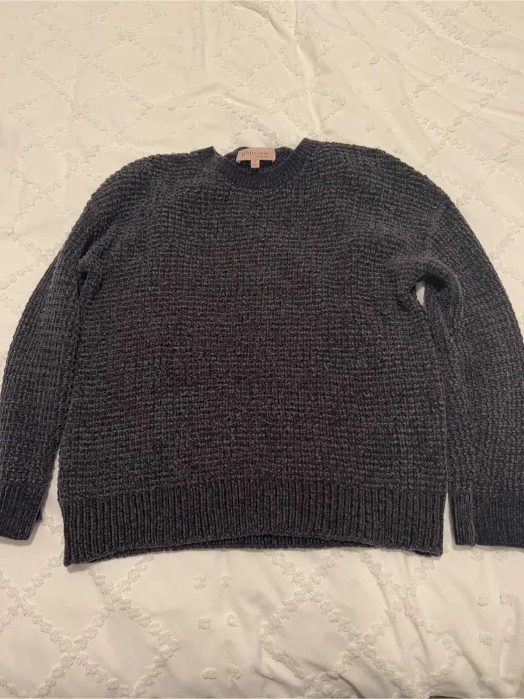 Philosophy Grey Chenille Knit Sweater - S image indicator(2)