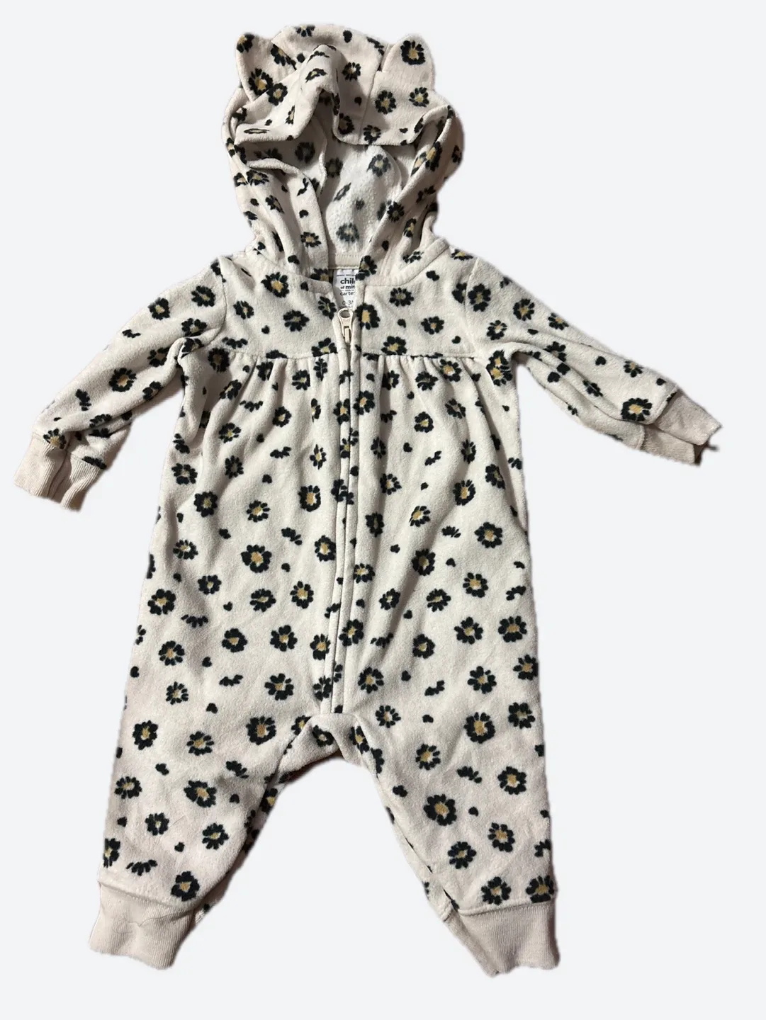 Child of Mine Carter's 0-3M Floral Hooded Romper