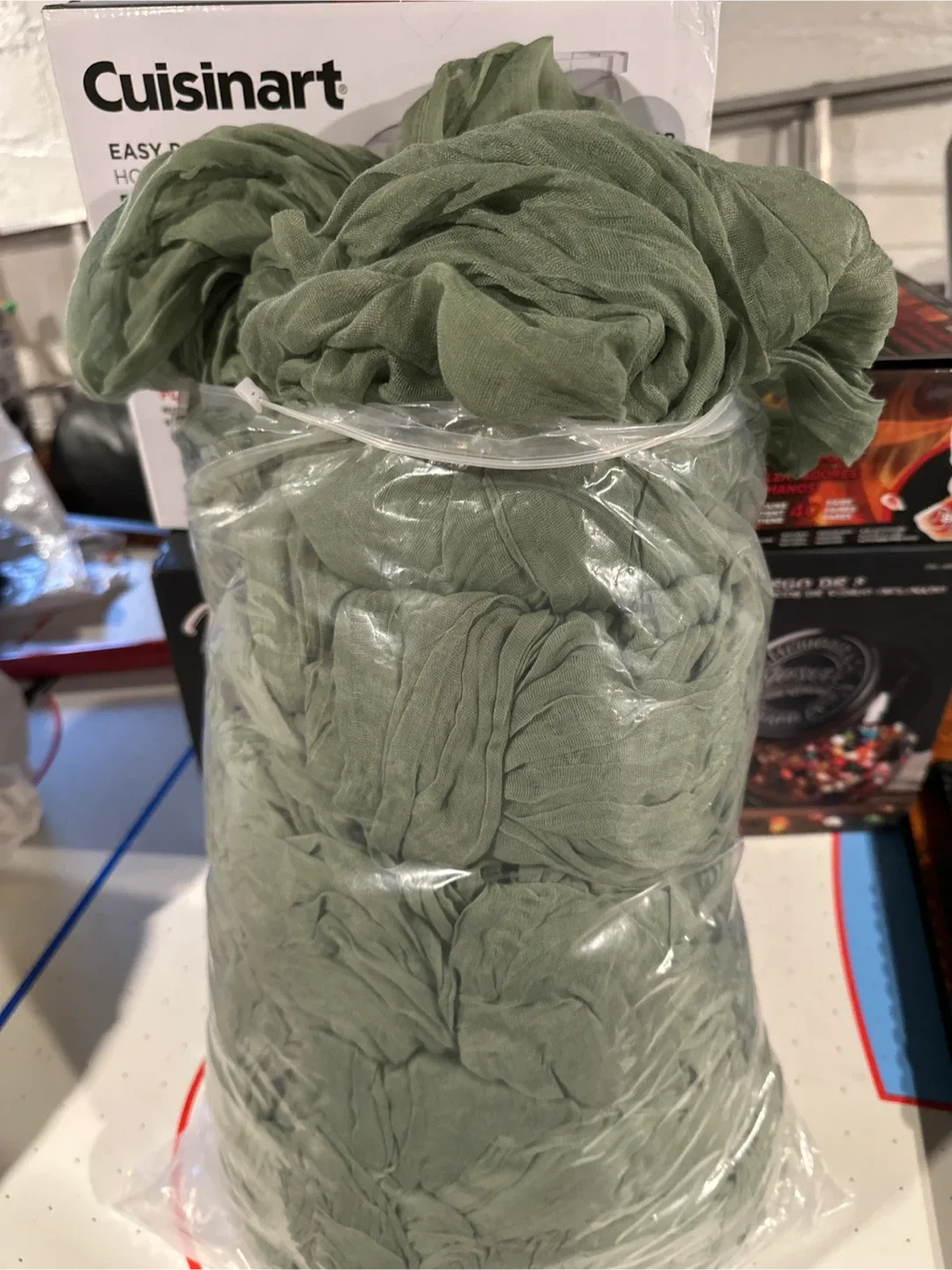 Sage Green  cheesecloth runner