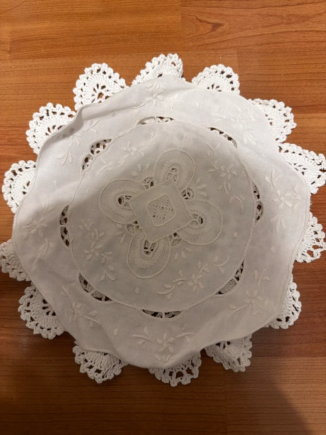 White Embroidered Tablecloth