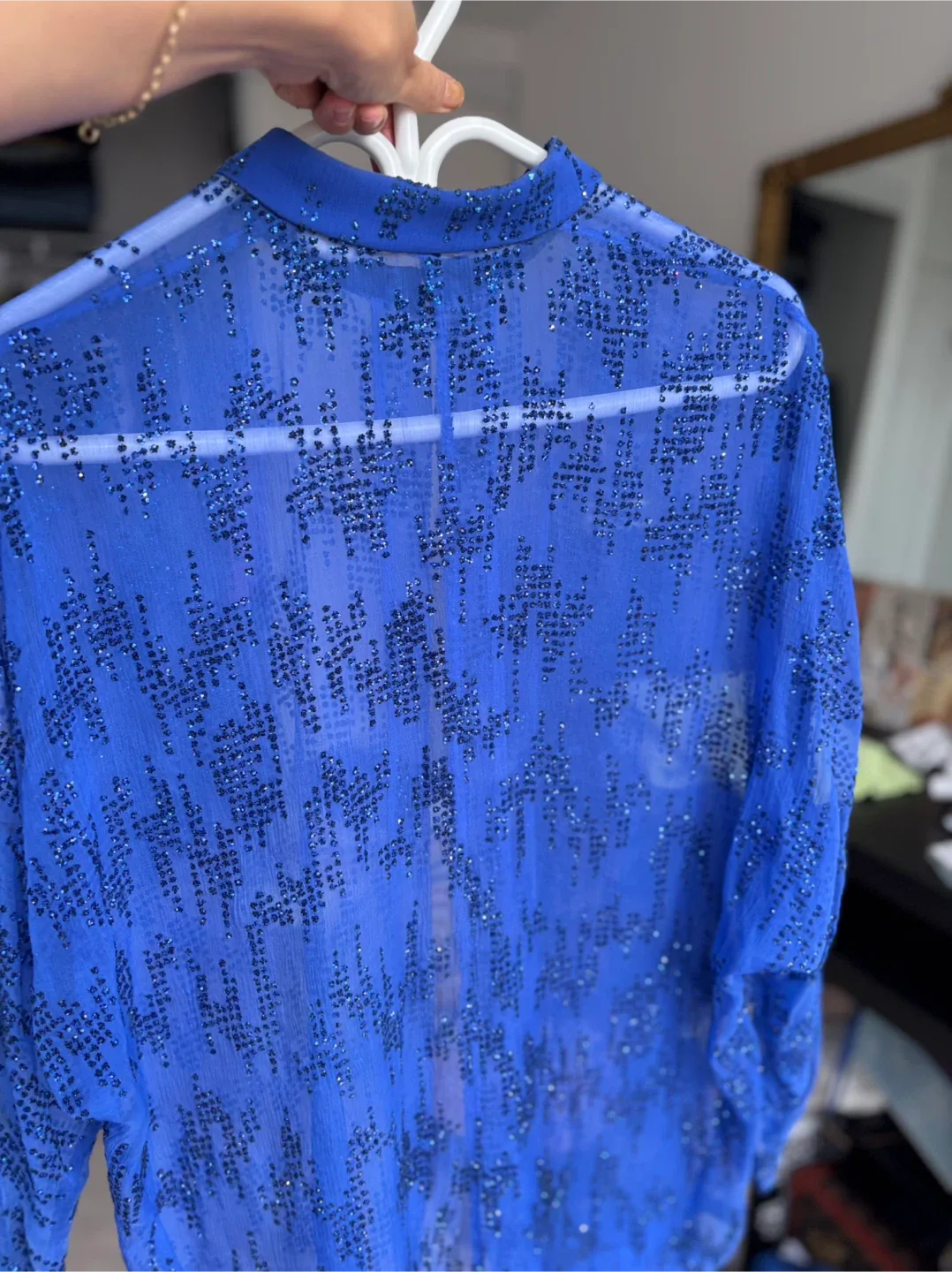 Blue Sheer Sparkle Blouse image indicator(5)
