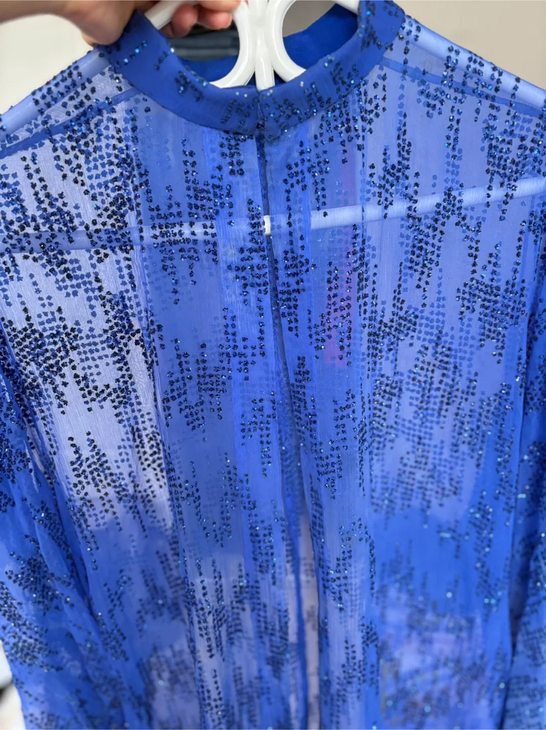 Blue Sheer Sparkle Blouse