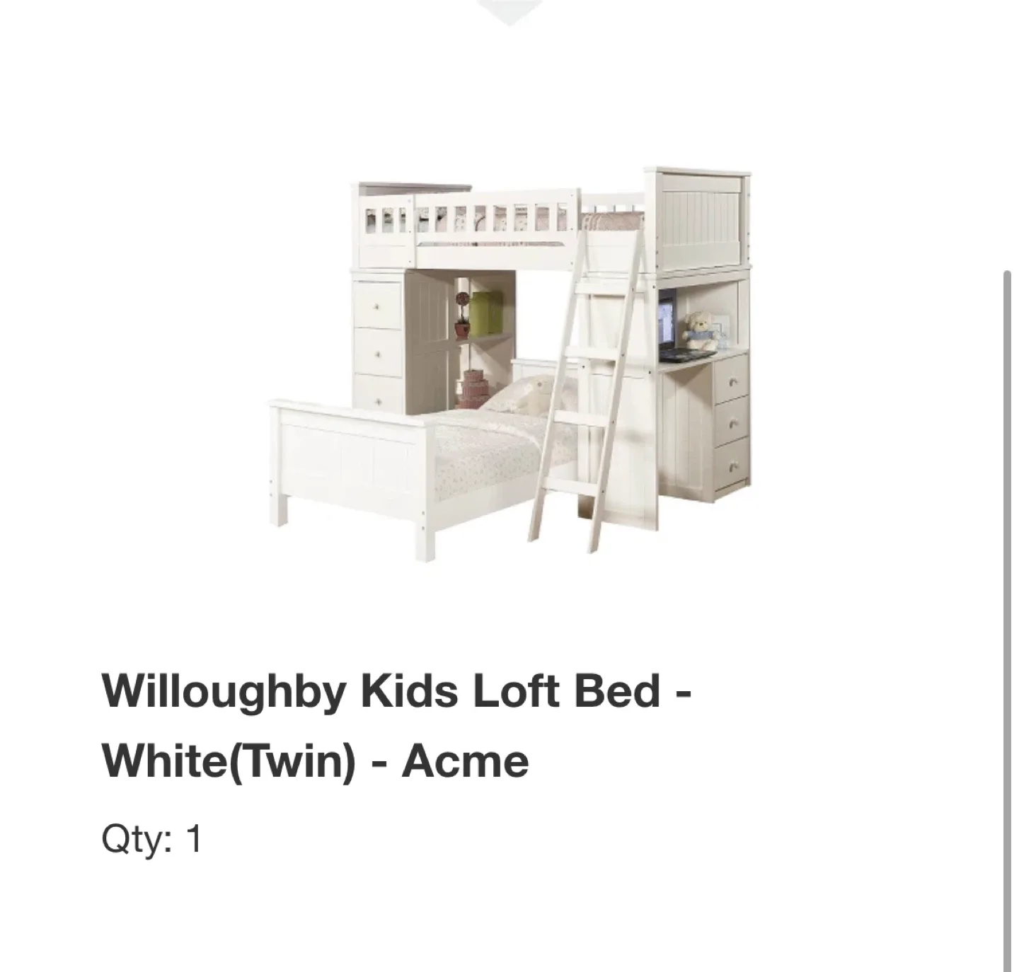 ACME Willoughby Twin Loft Bed - White