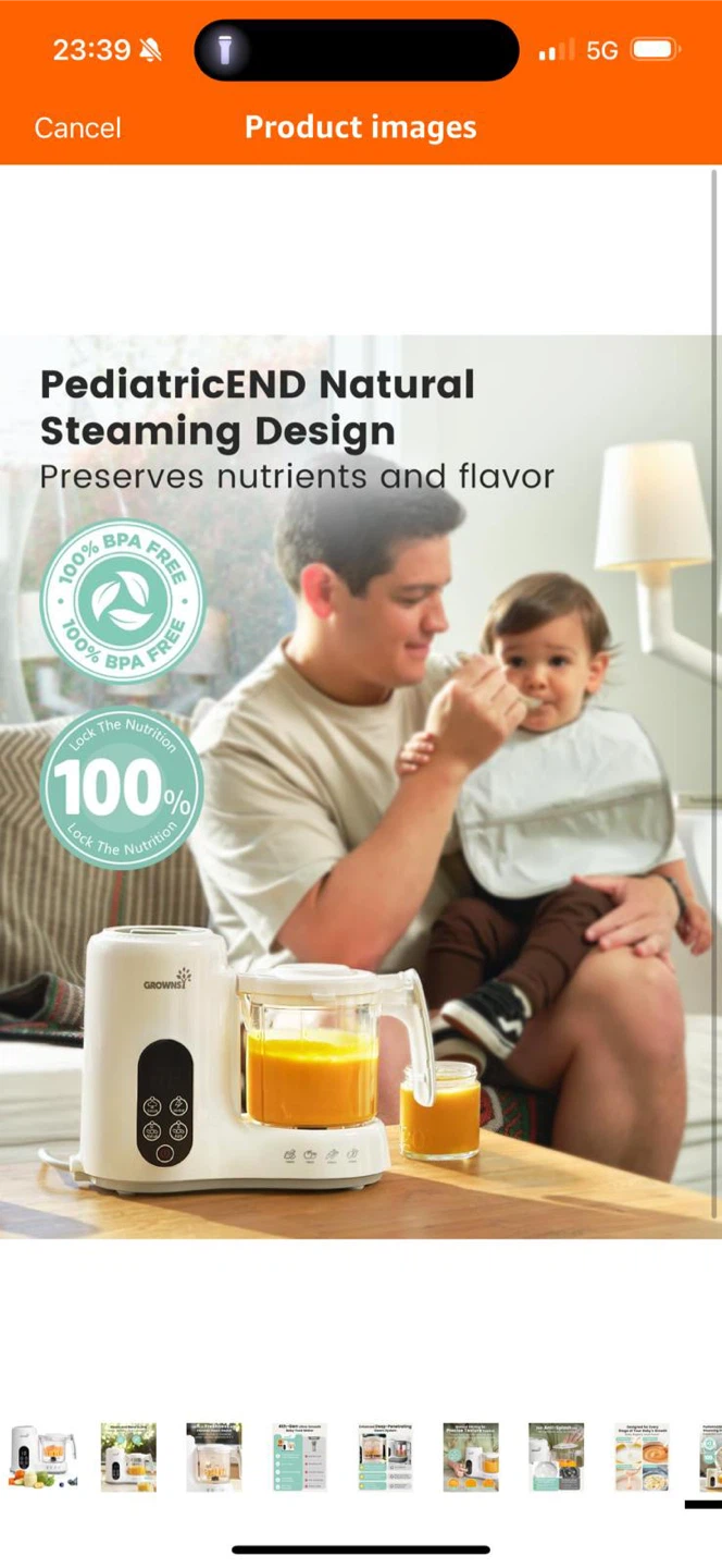 Grownsy Baby Food Maker - Steamer & Blender - photo 2