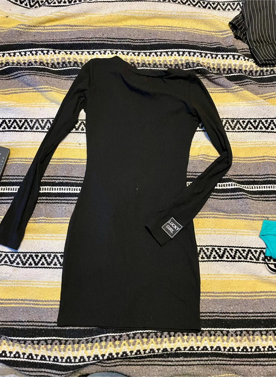 Lucky Girl Black Mini Dress
