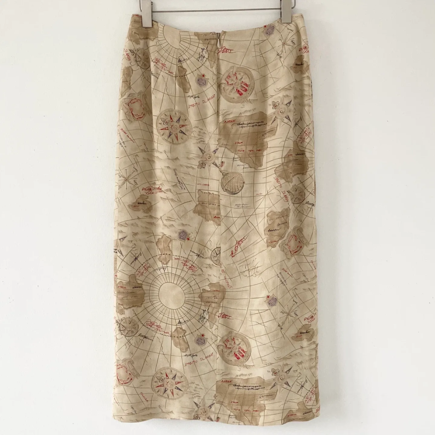 Vintage Map Atlas Faux Wrap Skirt image indicator(2)