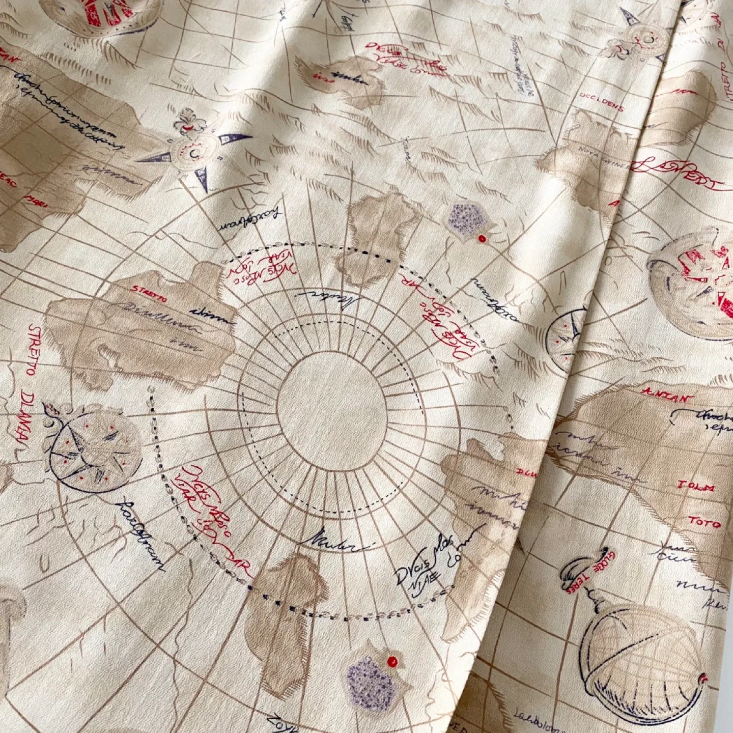 Vintage Map Atlas Faux Wrap Skirt image indicator(7)